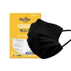 마이데이즈 MB필터 레인보우 일회용 컬러 덴탈 마스크 중형 M, 30개입, 1개, 티타늄블랙