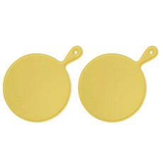 푸코 원형 프라이팬 실리콘 냄비받침, 옐로우, 2개