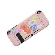 Nintendo Switch小熊矽膠粉色保護殼, 單品, 1個