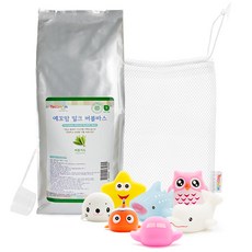 Yecomam 泡泡沐浴粉 袋裝 芬多精味 1kg+LED沐浴玩具 隨機出貨+起泡網, 1組