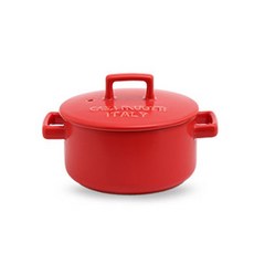 CASA MUUTTI Toletta多功能雙耳耐熱陶瓷湯鍋+鍋蓋 胭脂紅, 1個, 14厘米