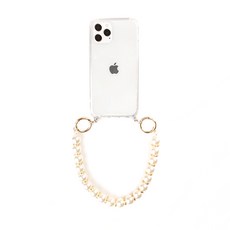 珍珠 仿鑽 iPhone Galaxy 手機 手腕掛繩, 金環珍珠, 1個