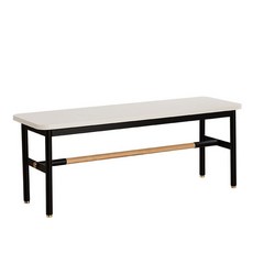 디자인유닉 라운드 끌레어 실내벤치 1190, 화이트(상판) + 블랙(다리)