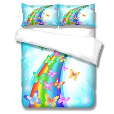 彩虹被套 + 枕頭套 2件組, 混合色