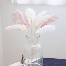 Shenzhen 鴕鳥羽毛人造花 3入, 蜜桃色