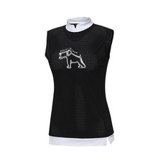 힐크릭 여성용 펀칭 소재 배색 포인트 민소매 티 1HCTSM0586BK095M