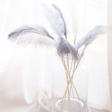 Shenzhen 鴕鳥羽毛人造花 3入, 紫灰色