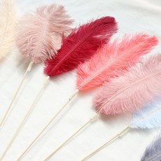 Shenzhen 鴕鳥羽毛人造花 3入, 勃根地酒紅色