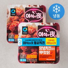 청정원 야식이야 양념치킨소스 뿌렸닭 (냉동), 200g, 2개