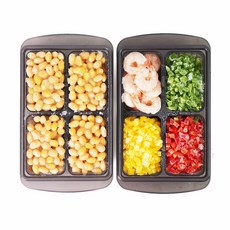 JMGREEN 4格冷凍保鮮盒 棕色, 2個, 單品