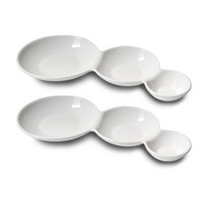 PUKO 氣泡圓3節盤小, 白色的, 2個