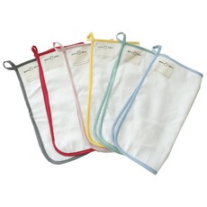 夢豆腐 竹纖維布料 幼兒園掛環毛巾 6件組, 混合顏色, 1套