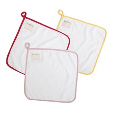 夢豆腐 竹纖維布料 幼兒園掛環毛巾 女孩用 3件組, 混色, 1套