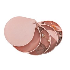 원형 4단 액세서리 보관함 핑크, 1개