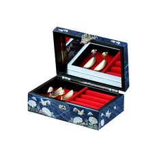 茶室迷你牡丹螺鈿盒 藍色, 1個