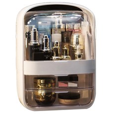 Topsiga TCR 方形水晶化妝品收納盒 白色水晶 L, 1個, 白色