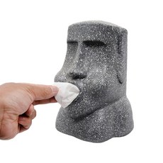 摩艾石像造型衛生紙盒, 1個, 單色