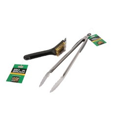 Leisureman 烤架刷與燒烤炭夾組 LM-77 & LM-71, 混和色, 1套