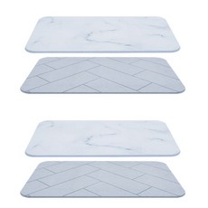 NORDICOOK 珪藻土浴室地墊 2片組, 灰色調，白色調, 1套