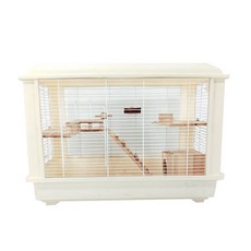 mons pet寵物用品倉鼠優質鐵籠, 白色的, 1個