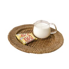 Cozette圓形藤編室內托盤 L, 單色, 1個