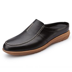 VONIN 男士天然牛皮中央縫線休閒穆勒鞋 LC023BK