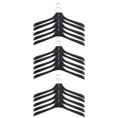 男士襯衫高級衣架, 黑色, 15個