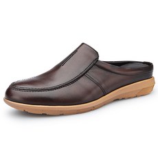 VONIN HOMME 男款天然牛皮中央縫線休閒穆勒鞋 LC024DBR