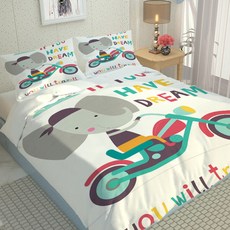 彩色印花被套枕套組 A_RD_157