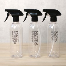 ROMANTIC NOVEMBER LONG 透明噴霧器 500ml x 3p + 透明標籤, 黑色, 1套