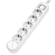 Eco-Power Tap LED General Main Overload Blocking Multi-Tap 6 Ports EPM-L306S + 安全罩隨機發貨, 1套, 2.5m