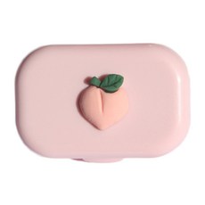 에이홉 귀여운 원포인트 파스텔 렌즈 케이스, 핑크 피치, 1개