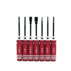 MiLeSHOP 綜合螺絲起子組 紅色 7入, 1套