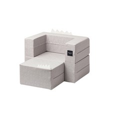 design skin 孩童層疊式皮革沙發, 奶油象牙白