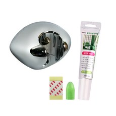 와이넷 실리콘 고정 샤워기행거 세트, 1세트