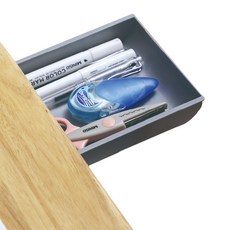 정리중독 접착식 미니수납함 중형, 그레이, 1개