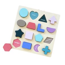 bonbonmonster 圖形識別板木製教具, 1組, 16片