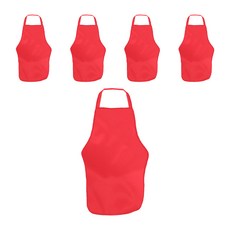 손님용 목끈형 방수 앞치마, 레드, 5개