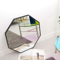 아트유 마벨 정팔각 욕실 인테리어 벽거울 60 x 60 cm, 블랙