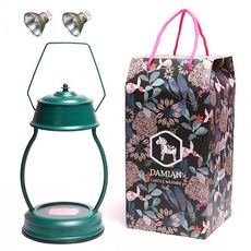 다미안 라지 캔들워머 + 할로겐 전구 2p + 선물케이스, 다크씨그린