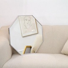 아트유 마벨 정팔각 욕실 인테리어 벽거울 50 x 50 cm, 실버