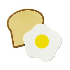 브런치 실리콘 코스터 2종 세트, 토스트, 계란후라이, 1개