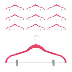 MF MAGIC HOUSE Morapel防滑多功能天鵝絨夾褲架, 粉色, 10入