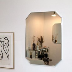 아트유 마벨 팔각 욕실 인테리어 벽거울 60 x 80 cm, 실버