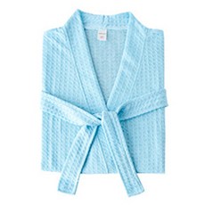 알럽홈 와플 패턴 씬 목욕 가운 M, 스카이 블루, 1개
