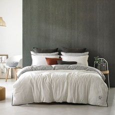 HEIMa logo刺繡雙色被單, 灰色