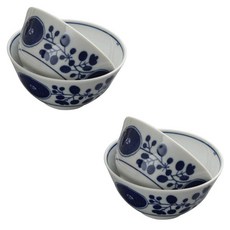 O'chairs 花卉圖案瓷碗 2 人, 混色, 飯碗 2入+大碗 2入