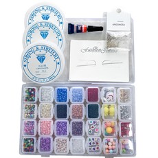 THE BEADS 工藝口罩掛繩DIY組 C款+串珠專用繩 0.4mm+釣魚線 0.3mm 2入, 混色, 1套