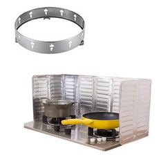 eCHOBELLE 燃氣灶增溫器圓形+燃氣灶護罩銀色6盒套組, 1套