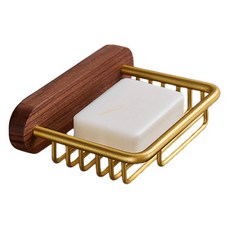 金色&木質懸掛式肥皂架, 混合顏色, 1個